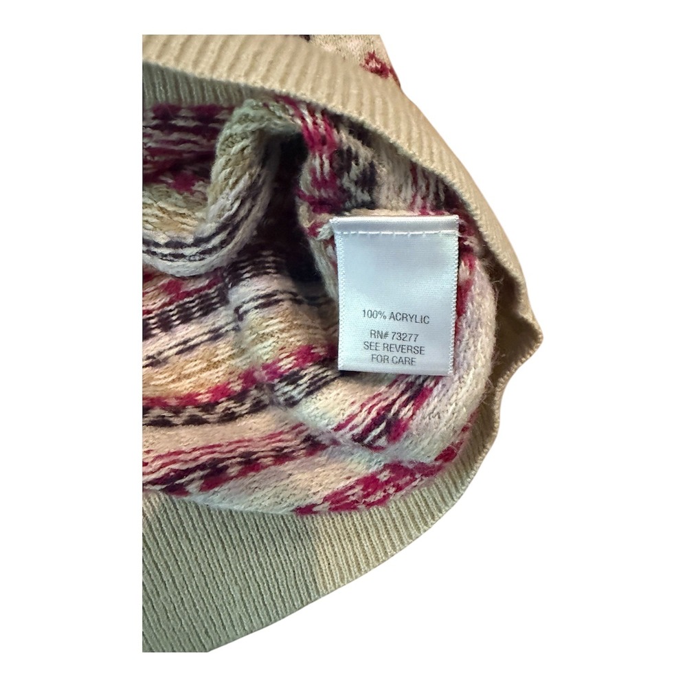 Croft & Barrow Womens Medium Fair Isle Cardigan Sweater Multi Color Button Front - Picture 6 of 6